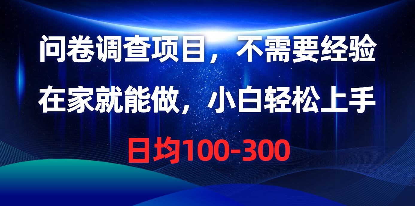 问卷调查项目，不需要经验，在家就能做，小白轻松上手，日均100-300插图